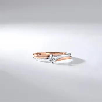 Prsten Lillian Vassago Zásnubní prsten s briliantem z kombinovaného zlata LLV59-DR115WR Velikost prstenu: 54