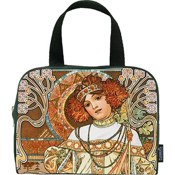 Cestovní taška Plumeria Plu - Cestovní taška se zipem Alphonse Mucha Podzim - 24 x 18 x 7 cm