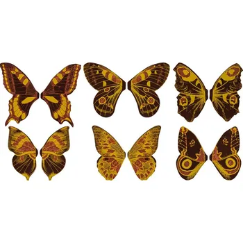 Jedlá dekorace na dort Dortisimo Bombasei čokoládová dekorace Motýlci 7 cm (12 křídel - 6 motýlů)