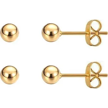 Náušnice Prosperk Náušnice ocelové pecky zlaté mini kuličky S4244