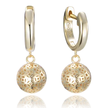 Šperk 1010 MINET Pozlacené stříbrné náušnice kuličky