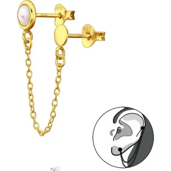 Náušnice Prosperk Stříbrné řetízkové náušnice s Opálem S4453