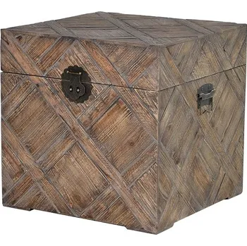 Truhla Stylová krychlová truhla Effect Wood 49cm