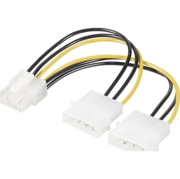 Napájecí kabel Renkforce napájecí Y kabel [2x IDE proudová zástrčka 4pólová - 1x PCI-E zástrčka 8-pólová] 0.15 m žlutá, černá