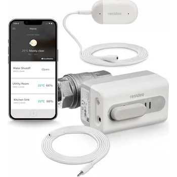 Instalatérský materiál Honeywell Resideo L5 WiFi ochrana proti úniku vody, uzavírací ventil DN15, včetně detektoru L1 Wi-Fi, VWS01Y015EE