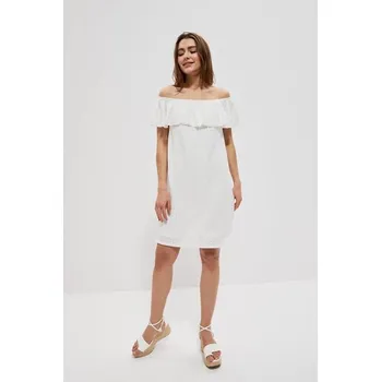 Dámské šaty Prolamované šaty s odhalenými rameny Moodo bílá 1916389