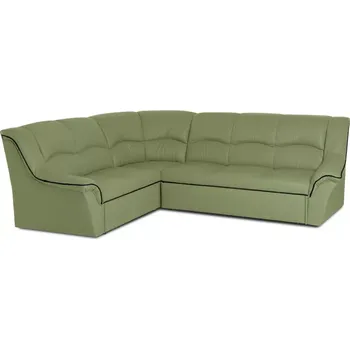 Sedací souprava Kožená rohová sedací souprava DUBAJ LUX XL II, levá, pistáciová (K-57)_černá (K-70)