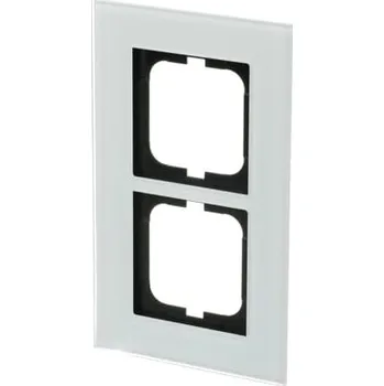 vypínač SOLO CARAT Dvojrámeček bílé sklo 1722-811 ABB 2CKA001754A4443