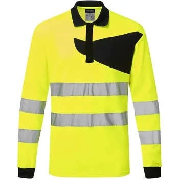Pánské tričko PORTWEST Polokošile PW220 Hi-Vis L/S, dlouhý rukáv, reflexní POR-PW220YBRXXXL 3XL Žlutá/černá