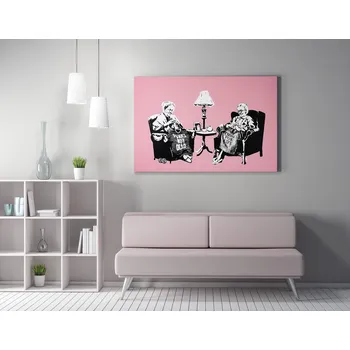 Obraz ASIR Obraz na plátně (50 x 70) Banksy Street Art – Babičky