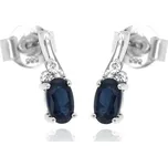 Zlatnictví U Kostela Diamantové náušnice se safírem 364 908182101