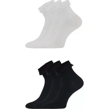 KRAJKA dámské jednobarevné ponožky s krajkou Lonka