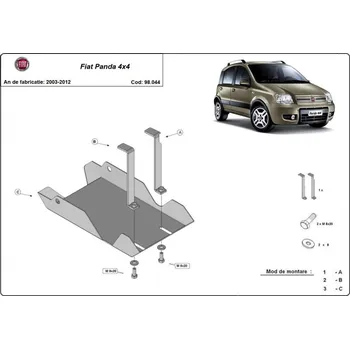 Kryt motoru Kryt diferenciálu FIAT PANDA II Hatchback (169) - Plech -