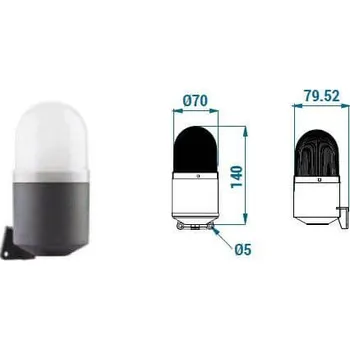 Maják RGB LED maják 70 mm se sirénou TERMWL0300