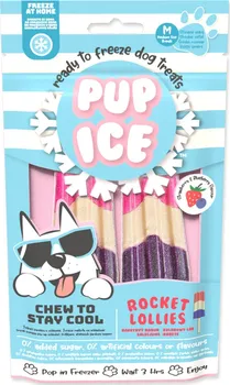 Pamlsek pro psa Pup Ice Chladicí pochoutka zmrzlina pro psy jahoda/borůvka 2 ks 90 g