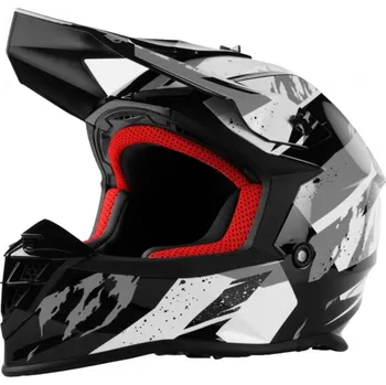 Helma na motorku MAXX MX633 motokrosová přilba černo/bílo/stříbrná Velikost.: XS