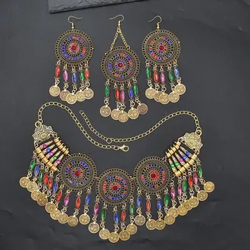 Souprava šperků Tribal velký kovový set Kleopatra s Tikkou