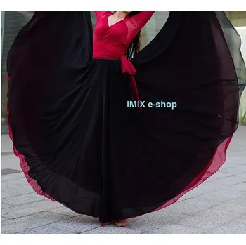 Dámská sukně Široké závojové sukně Erica Černá M Rozpětí 720°