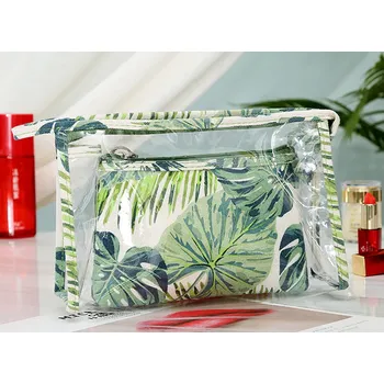 Kosmetická taška Kosmetický set 2ks taštiček motiv listů