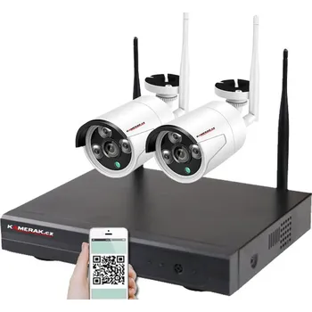 Kompletní kamerový systém Bezdrátový 2 kamerový set WiFi IP PRO WIP2-302C 5MPx, CZ menu