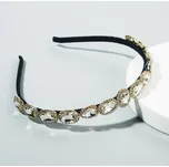 Štrasová vlasová čelenka s velkými kameny - více barev Bílá