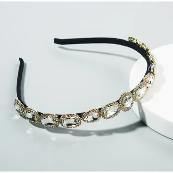 Čelenka Štrasová vlasová čelenka s velkými kameny - více barev Bílá