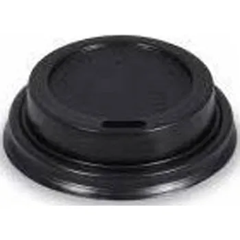 Jednorázové nádobí VIBAL Černé víčko PS pro kelímky 250ml O80mm 100ks/10bal