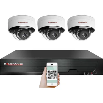 Mikrofon 4K PoE IP 3 kamerový set XM-305D 8MPx, mikrofon, CZ menu