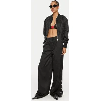 Pánská móda Hugo Kalhoty z materiálu Hacelia-1 50518017 Černá Relaxed Fit 34