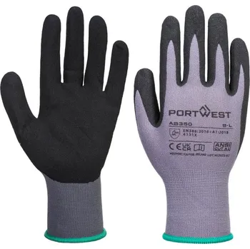 Pracovní rukavice PORTWEST Rukavice DermiFlex Essential AB350 POR-AB350G8RS S Šedá/černá