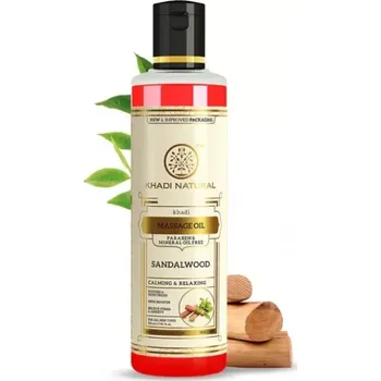 Tělový olej Masážní olej Santalové dřevo, Khadi Natural