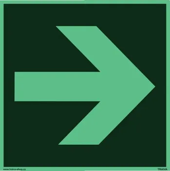 Traiva s.r.o. Šipka rovná, fotoluminiscenční Verze: Plast 100 x 100 mm tl. 1.1 mm - fotoluminiscenční - Kód: 16703