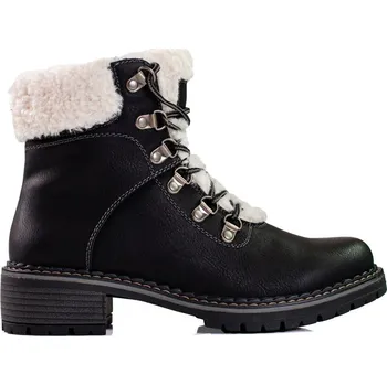 Dámská treková obuv Černé traperky s kožešinou GD-WL-39B Velikost: 36