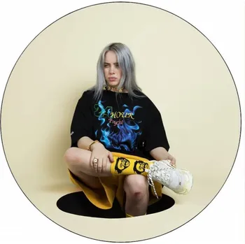 Jedlá dekorace na dort Jedlý papír Billie Eilish šedé vlasy 19,5 cm
