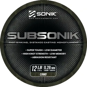 Sonik Vlasec Subsonik Camo 3000m - Sonik Vlasec Subsonik Camo 3000m 0,28mm 12lb