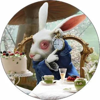 Jedlá dekorace na dort Jedlý papír Alenka v říši divů králík 19,5 cm