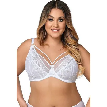Podprsenka Bílá krajková podprsenka Ava 1824 White Maxi Velikost: 105E