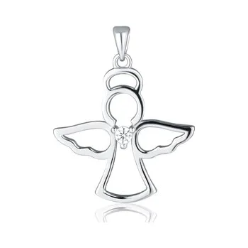 Šperk Stříbrný přívěšek anděl se zirkonem STRZ1093F