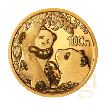 8 gramů zlatá mince China Panda 2021