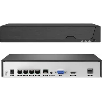 DVR/NVR/HVR záznamové zařízení PoE NVR-7404 4CH 8Mpx, H.265 rekordér pro 4 IP kamery, CZ menu