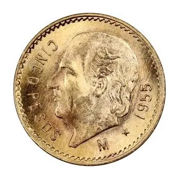5 Cinco Pesos zlatá mince Mexiko Hidalgo