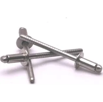 Nýt Rivet Factory 1051401001 - Nýt trhací pr. 4,0 x 10 mm, plochá hlava, A2/A2 = Nerezový nýt - Nerezový trn drážkovaný