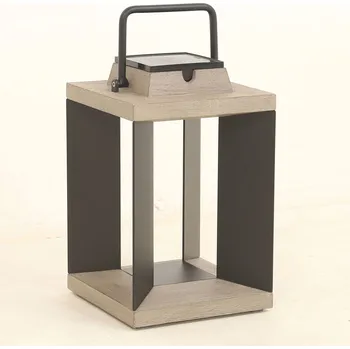 Venkovní osvětlení Les Jardins Solární lucerna Teckalu, Duratek/hliník černá, 36,5 cm černá, šedá 1 x 3 W LED - Doprava zdarma