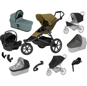 Kočárek Akční set MAX Thule Urban Glide 3 Nutria Green + korba mid blue + SnugLite midnight Autorizovaný prodejce