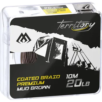 Rybářská šňůra Mikado potažená pletená šňůra - COATED BRAID PREMIUM hnědá Příchutě: 30 lb/ 13,5 kg