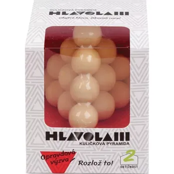 Hlavolam Dřevěný hlavolam kuličková pyramida