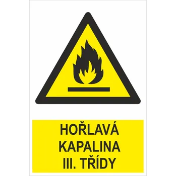 Značení Hořlavá kapalina III. třídy plast 3 mm 600x400mm