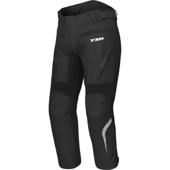 Moto kalhoty TXR Zkrácené kalhoty na motorku Rival černé 4XL (Zkrácené moto kalhoty TXR Rival černé vysoce odolné proti prodření, 4 Way Stretch v rozkroku v kombinaci s výškově nastavitelnými chrániči kolen.)
