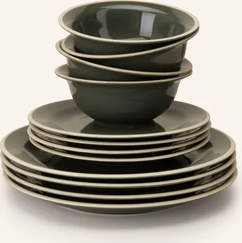 Sada nádobí Broste Copenhagen 12dílná Sada Nádobí Taverna, tmavě zelená