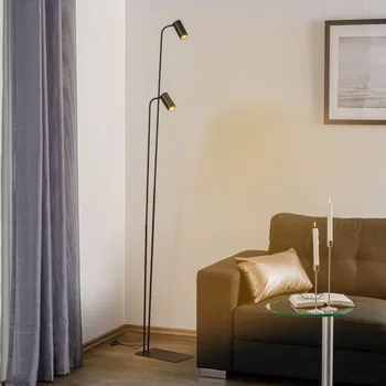 Lampička Euluna Stojací lampa Mono II, dvouramenná, černá - Výška 2. tyč rámu 167 cm; bodovka – délka 10,5 cm, Ø 5,5 cm; podstavec – délka 35 cm, šířka 20 cm; délka přívodního kabelu 180 cm černý 2 x 10 W LED - Doprava zdarma